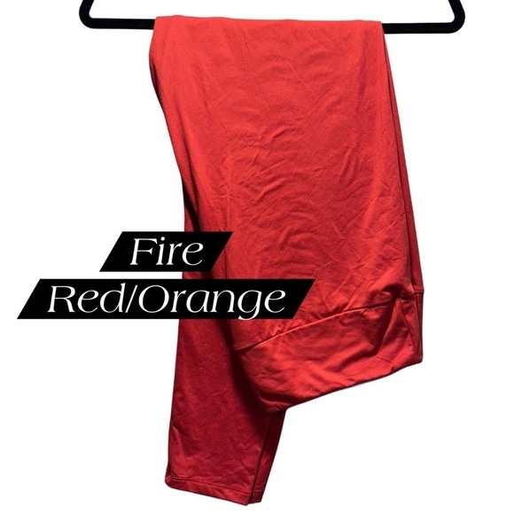 NWT LulaRoe OS Soft Leggings One Size  2-10 Small-Large Vibrant Fire Red/Orange - Picture 1 of 9